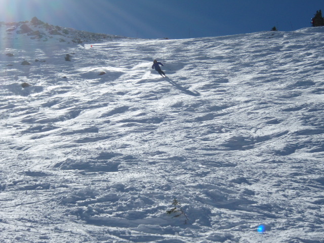 Karl pointing them downhill on Over The Rainbow