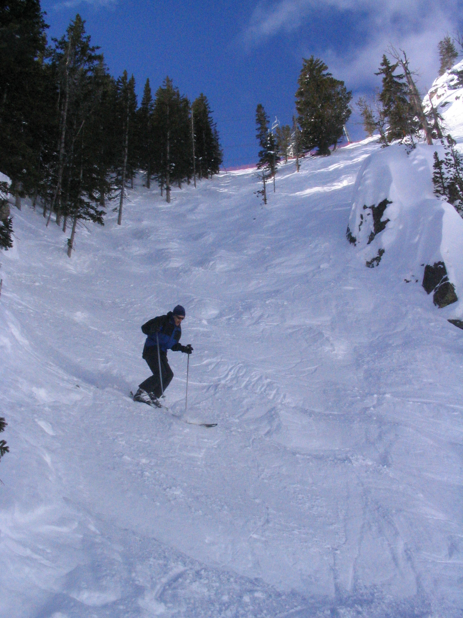 Geoff - The Hiker - Anderson on a steep run in the shade at Jackson Hole in 2006