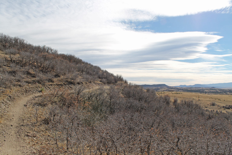 Longhorn Ledge Trail with Late Fall Clouds