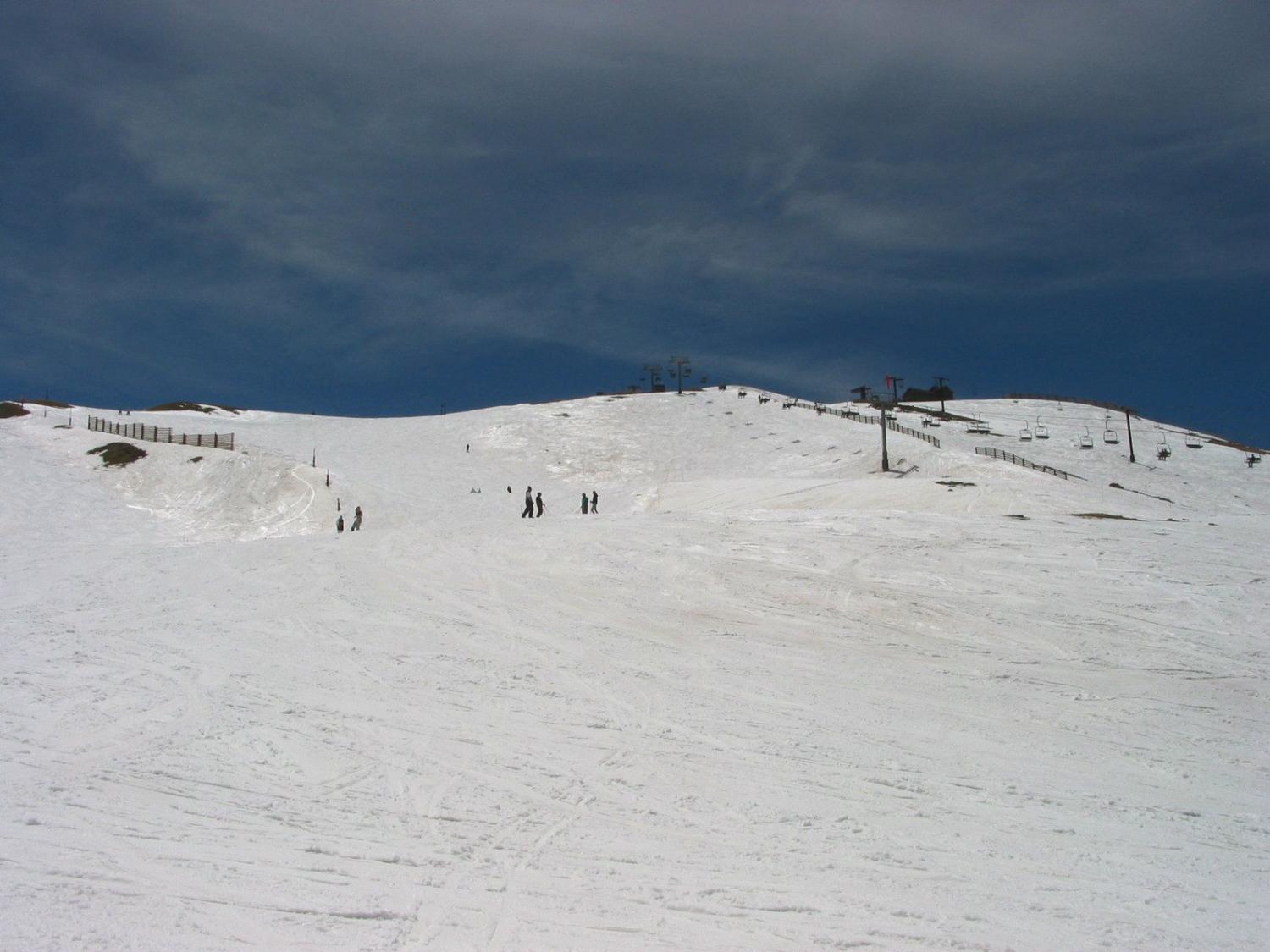 Lenawee Face Ski Run in the Late Spring with the Lenawee Lift Behind.