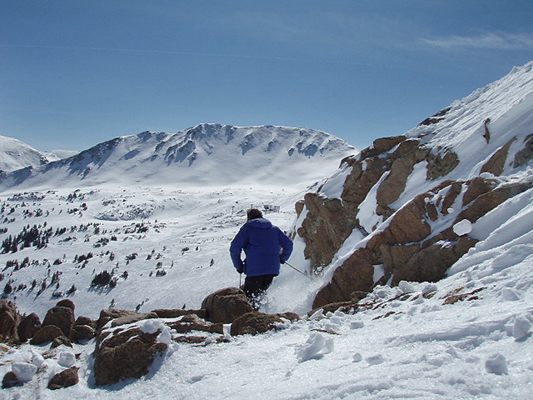 Karl Kelman skis into Four Headwall on March 6, 2010